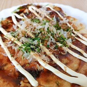 大根の葉入りお好み焼き